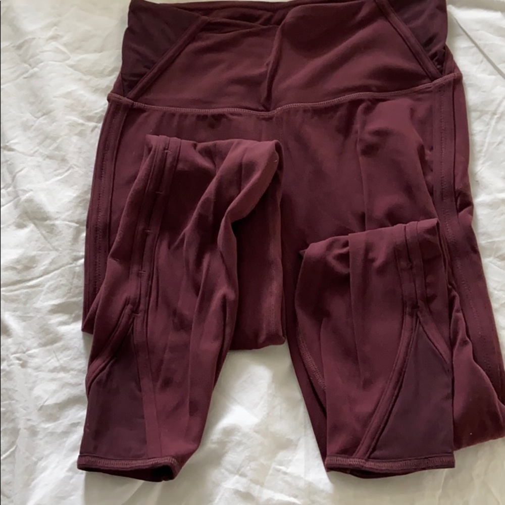 Athleta maroon leggings